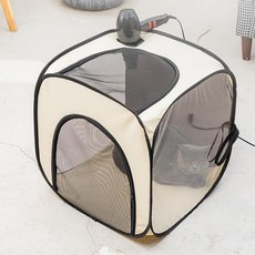 퍼피즈랩 강아지 고양이 접이식 사각 펫드라이룸 52cm, 베이지(52x52x52cm)