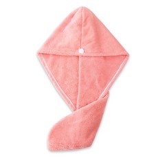 여아용 헤어 드라이링 모자 빠른 건조 타올 캡 목욕 극세사 솔리드 초흡수성 터번 드라이, pink, 1개