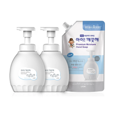 아이깨끗해 프리미엄 모이스처 핸드워시 힐링코튼 450ml x 2 + 리필 600ml, 1개