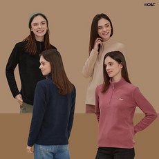 [쇼핑엔티] 르까프 23FW 소프트 코지 플리스 집업 티셔츠 4종 세트 여성