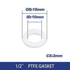 화이트 블랙 고무 링 실리콘 PTFE 플랫 개스킷 씰링 링 샤워 깍지 호스 파이프 벨로우즈 튜브 와셔 링용 12 34 1, 1개