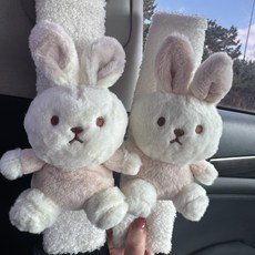 귀여운 토끼 인형 차량용 안전벨트커버, 1개, 세트구입(1+1할인가)