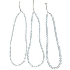 패션 유리 진주 목걸이 4mm 6mm 8mm (3종 SET)
