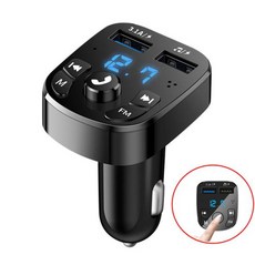 블루투스 5.0 차량용 충전기 듀얼 USB 차량용 키트 FM 송신기 오디오 MP3 플레이어 autoradio 핸즈프리 3.1A 12-24V 아이폰 삼성, 1) Button type