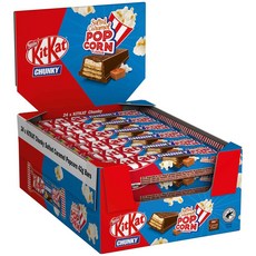 KitKat 네슬레 킷캣 청키 솔티드 카라멜 팝콘 밀크 초콜릿 와플 바 스낵 24개입 1kg, 24개