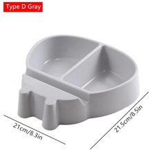 현대 레이지 스낵 그릇 플라스틱 더블 레이어 보관 과일 접시, 10.Type D Gray, 1개