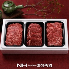 [한우맛드림] 이천축협 구이세트 1호/등심500g+안심500g+채끝500g/총1.5kg/냉장, 1개