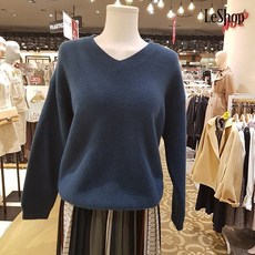 르샵 V넥 이중지 기본 니트 LK1KP80199271Y