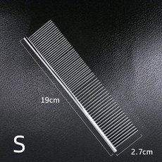 애완 동물 Dematting 빗 개와 고양이를위한 스테인레스 스틸 Peine Para Perro 빗은 느슨한 Undercoat 벼룩 빗을 부드럽게 제거합니다., 01 S 2.7cmx19cm, 에스 2.7cmx19cm