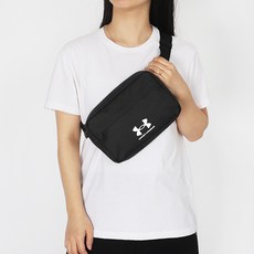 언더아머 크로스백 힙색 UA LOUNDON Lite Weist Bag X-Body 블랙-화이트 로고