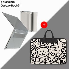 [세트할인 ] 갤럭시북3 프로 16인치 투명 하드 케이스, 케이스/투명+가방/곰돌이