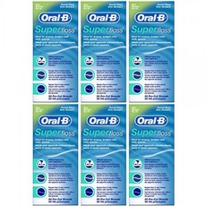 Oral-B 슈퍼 치실 민트 치실 브레이스 브리지 용 -50 스트립 (6 팩)