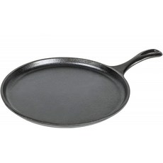 Easy-Grip 핸들이있는 Lodge Pre-Seasoned Cast Iron Griddle 10.5 인치 (1 팩) 검은 색, 단일옵션