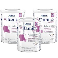 네슬레 알파미노 주니어 아미노산 베이스 분유 바닐라, 3개, 400g