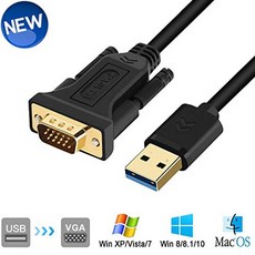 [가격문의]USB to VGA 어뎁터 케이블 16FT5M 호환 - 맥 Mac OS Windows XPVista1087 USB 3.0 to VGA Male, USB TO VGA 16FT