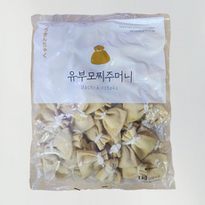 모노링크 유부모찌주머니 1kg 냉동 유부 주머니 보따리 오뎅탕 전골 어묵탕재료 이자카야, 2개