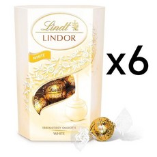 린트 린도르 화이트 초콜릿 볼 200g x 6팩 밀크 트러플 린도 Lindt Lindor White Chocolate Truffle Cornet, 6개