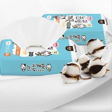 수술고양이 순면감촉 눈꼽 귀 세정티슈3P 눈물냄새 아기고양이