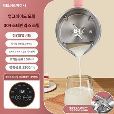 오연수 두유 제조기 가정용 콩물 메이커 기계 이유식 죽 믹서기 다기능, H. 핑크 1000ml 8중날