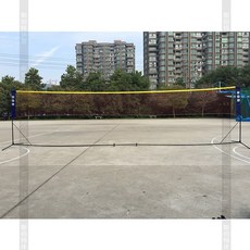 배구네트 휴대용 배드민턴 그물선반 편의접기 그물기둥 이동 Dataqiu네트, 4.2 미터 배낭 + 선반 + 그물