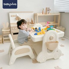 어린이 접이식 레고 블록 테이블 드로잉 보드 책상, 400개 대형 하우스 슬라이드 블록 세트