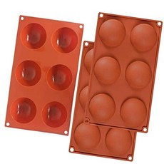 EOM 실리콘 몰드 구 실리콘 몰드 핫 초콜릿 폭탄 만들기 용 베이킹 몰드 케이크 젤리 돔 MoussehomEdge (6-Cavity - E062308NX2HQ1Y5, 기본