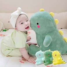 티라노 공룡 인형 모찌 봉제 애착 먼지없는, 40cm 그린