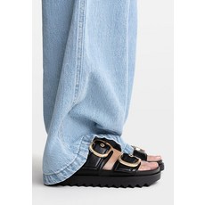 Stradivarius FLAT WITH BUCKLES - 플랫폼 샌들 블랙 126134