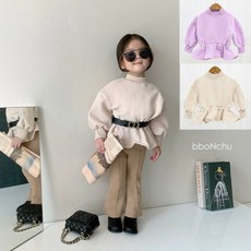겨울 여아 유아 프리티걸 기모맨투맨 아동 기모티셔츠 데일리룩 여아 어린이집 등원룩