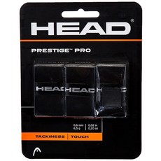 [정품]HEAD Prestige 프로 라켓 오버그립 - 테니스 그립 테이프 블랙 3팩121594, Black, Black