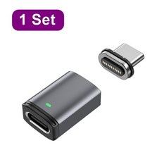 꼬다리DAC 오디오 휴대용 포터블DAC 마그네틱 엘보 Otg USB C타입 어댑터 태블릿 PD 100W 맥북 메탈 휴대폰 충전기 분배기 Dac 커넥터 젠더 케이블 여성 남성, 4.With 1 Head