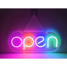 6가지 색상 OPEN 네온사인, 4색혼합, 1개