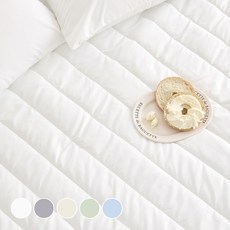 디오프 알러지케어 누빔 침대패드 고정밴드형, 밀크화이트