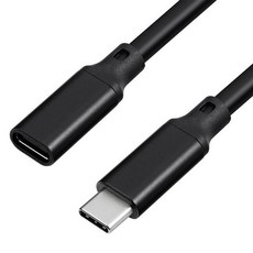 0.2M 0.3M 0.5M 1M 2M 3M 5M 100W 10Gbps USB 3.2 Gen2 -C 남성-USB-C 여성 데이터 동기화 충전 코드 4k 60Hz 연장 케이블, 01 Black PVC_09 2M, 1개