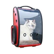 탁호 신형 애완동물 가방 투명 우주선 고양이 가방 통기 애완동물 외출 가방 휴대용 접을 수 있는 고양이 가방, 중국 레드, 1개
