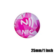 RFID 태그 NFC 에폭시 패시브 비접촉 스티커 소셜 미디어용 25mm 13.56MHz, 10 NFC008-25MM, 1개