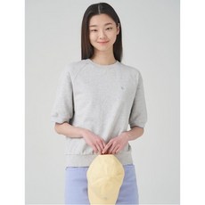 BEAN POLE [빈폴레이디스] 배색 포인트 반소매 스웨트 셔츠 라이트 그레이 (BF3342U022)