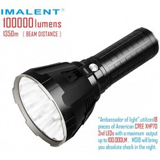 IMALENT MS18 LED 손전등 100 000 루멘 18 PC Cree XHP70 2nd LED 라이트 레인지 1350 미터 OLED 디스