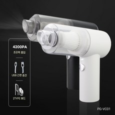 퍼펙트건 파워스톰 무선청소기, 화이트(본품+필터1개)