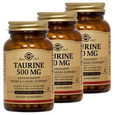 솔가 타우린 500mg 베지터블 캡슐 글루텐 프리 비건, 100정, 3개
