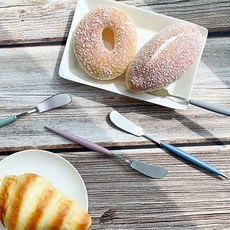 모던 파스텔 버터 잼 나이프(BK) 카페 케이크 디저트 커트러리, 핑크, 1개