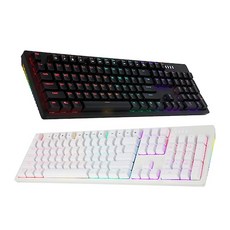 앱코 HACKER 축교환 측면 RGB 라이팅 이중사출 게이밍 기계식 키보드 적축, 화이트, K515, 일반형