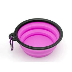 접이식 휴대용 실리콘 먹이 공급기 그릇 애완 동물 디펜서 야외, 1개, B.350ML