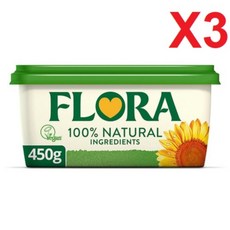 450G 3개 플로라 비건 올 네추럴 스프레드 식물성오일 마가린 Flora Vegan All Natural Spread