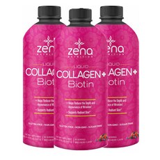 Zena Liquid Collagen Biotin 제나 리퀴드 콜라겐 비오틴, 3개, 900ml