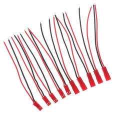 STK5 쌍 10cm 22awg 실리콘 와이어 2 핀 jst 커넥터 플러그 남성 및 여성