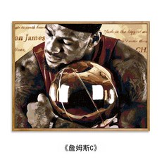 바네사 DIY 디지털 제이름 내 NBA 농구공 스타 자 충전 색칠 페인팅 심플 인테리림, 제임스 C 블랙 외 테 _칼라 화판 _브라이트닝