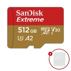 샌디스크 마이크로SD카드 Extreme 익스트림 SDSQXA + SD카드 케이스, 1개, 512GB 1개, 512GB