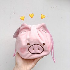화장품파우치 귀여운 모직 피그 가방소녀 휴대용 세면