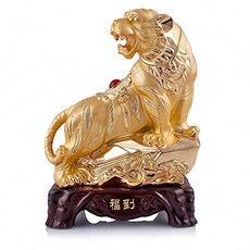 큰 조디악 호랑이 금 수지 수집 조상 테이블 훈장 동상 (Tiger), Tiger